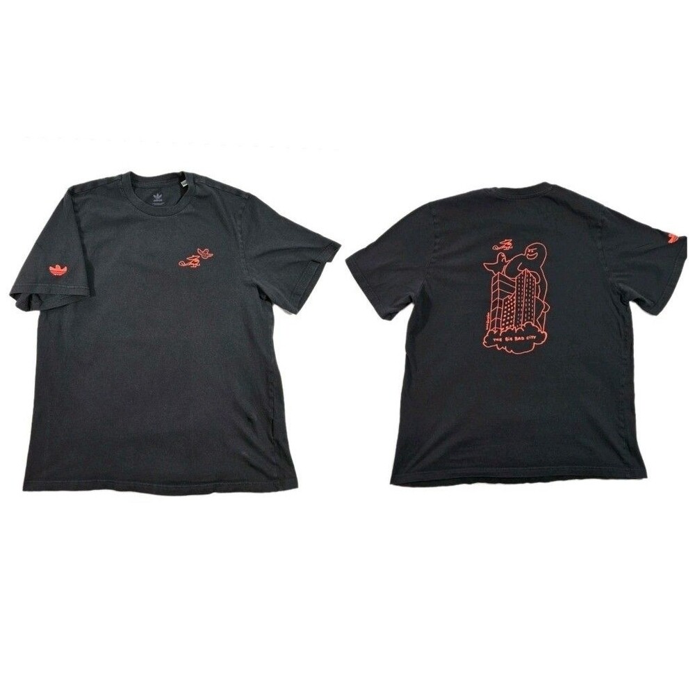 Mens Adidas Short Sleeve T Shirt The Big Bad City Black Large